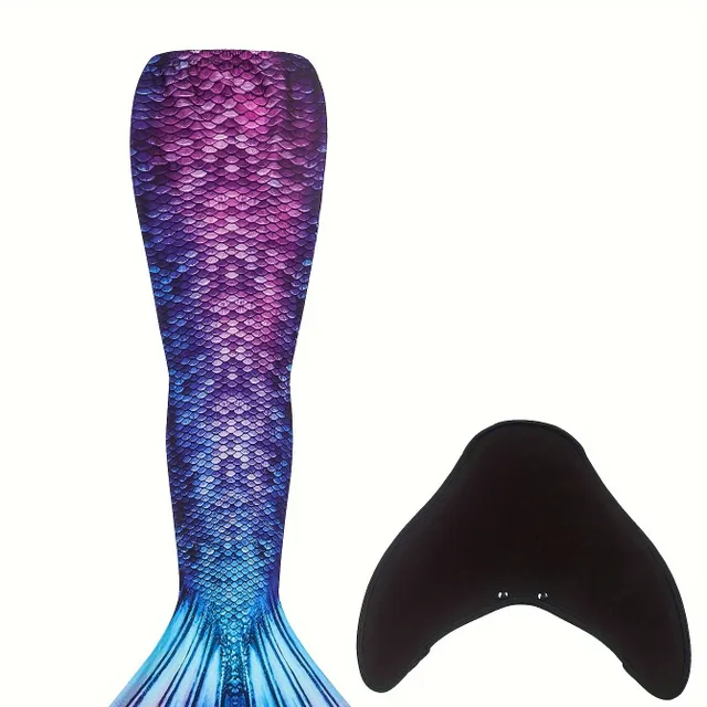 Costum de baie pentru copii cu coadă de sirena - Mermaid Swimsuit cu imprimeu colorat de solzi de pește, pentru plajă, petrecere, spectacole și cosplay