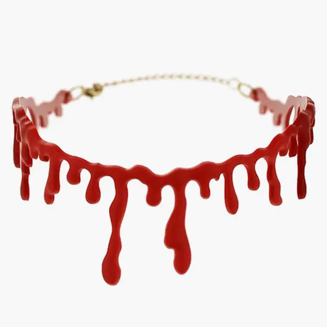 Krvácajúci náhrdelník na krk Halloween Aesthetic