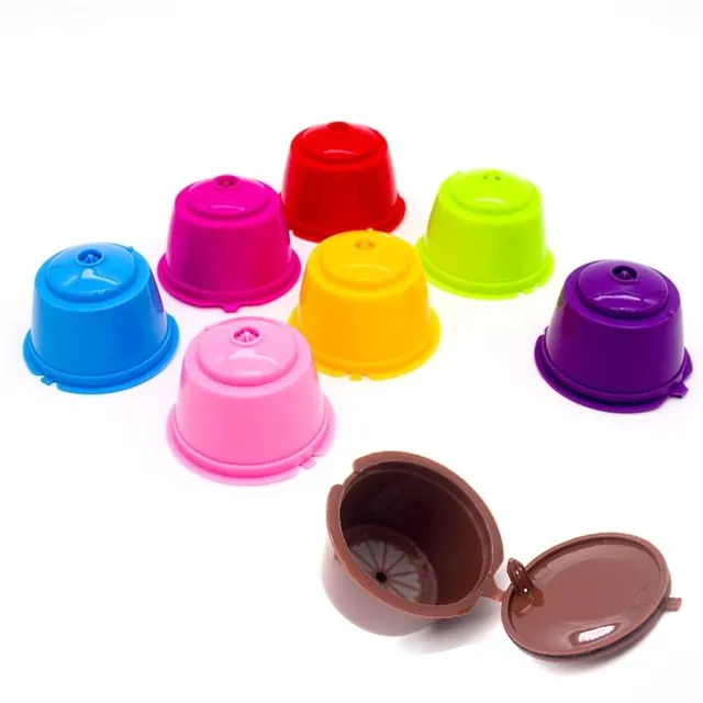 Refillable coffee machine capsules - various colours