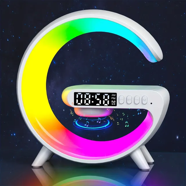 Mini Multifunction Wireless Charging Washer Stand Speaker TF RGB Nightlight Quick Charging Station For IPhone14 13 12 Samsung Xiaomi