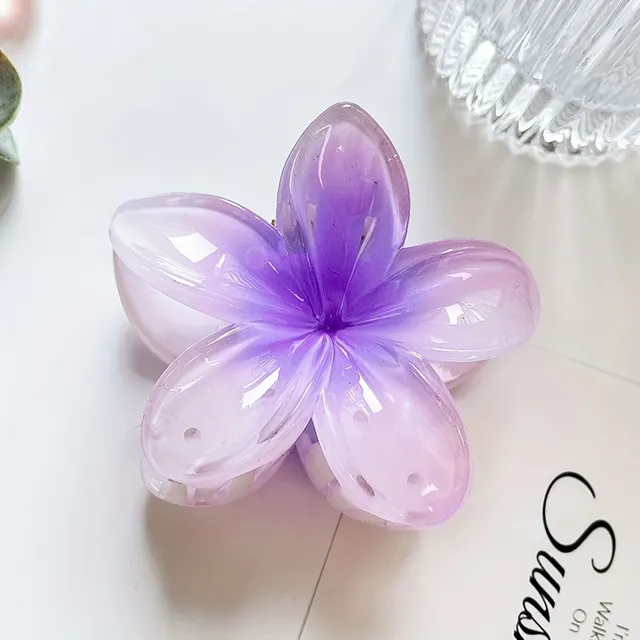 1/6pcs Épingles à cheveux élégantes avec fleurs de plumeria en couleurs pastel