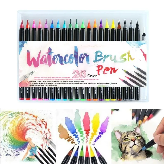 Set of watercolour markers - 20 pcs