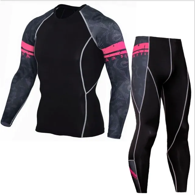 Men's two-piece set of stylish thermal underwear pink s