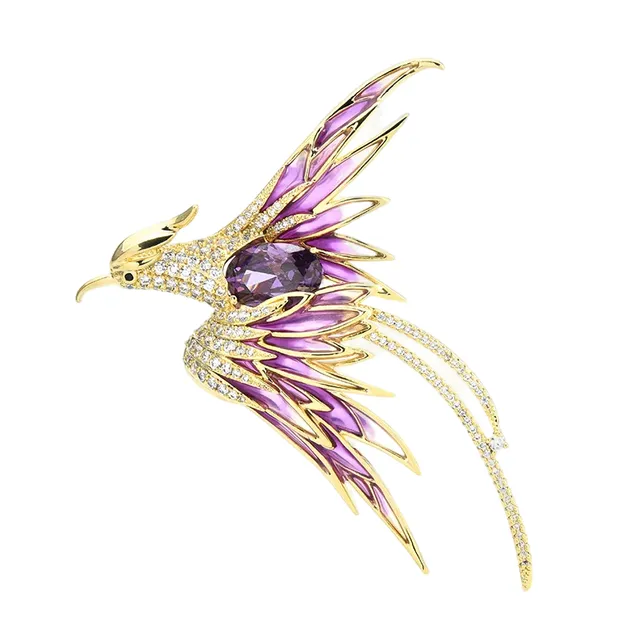 Brooch phoenix multicolored Drew fialova