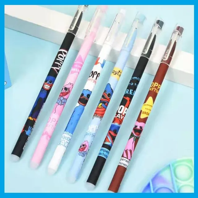 Set of 6 Huggy Wuggy rubber pens