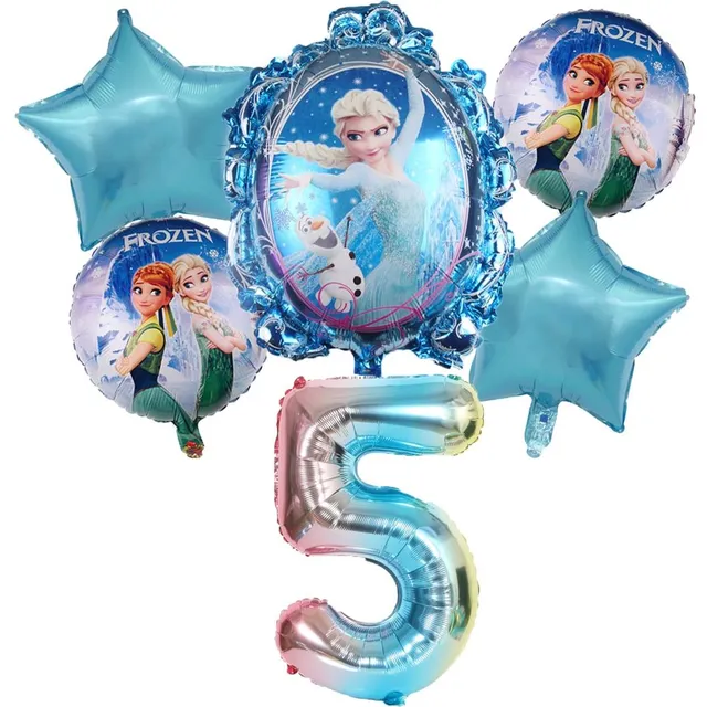 Children's blue set of inflatable numbers Elsa