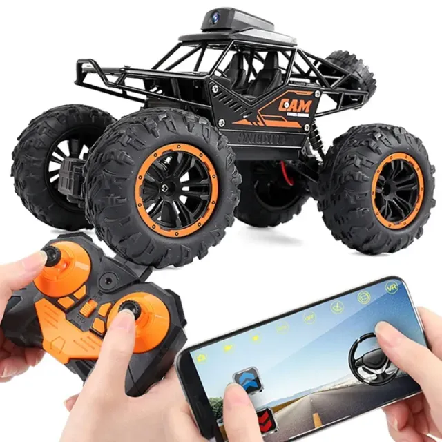 Remotely controlled car with camera 2.4G, high speed drifting, off-road car 4WD, dual control, RC Rock Crawler