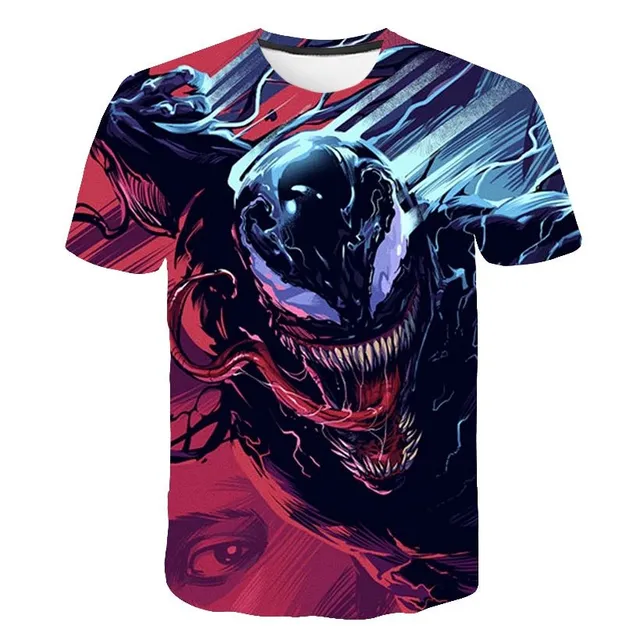 Children's modern short sleeve t-shirt with 3D print of Venom Margot