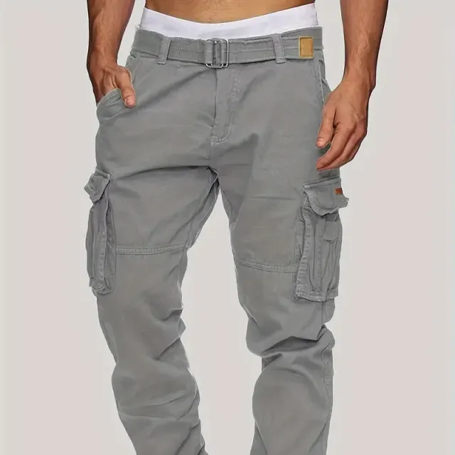 Men's cargo pants made of solid cotton with multiple pockets for every wear, to work and outdoors