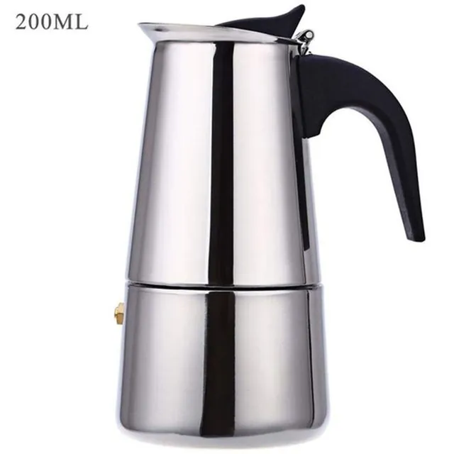 Cafetieră din oțel inoxidabil pentru cafea moka, espresso, latté - Percolator pentru aragaz - 1 buc