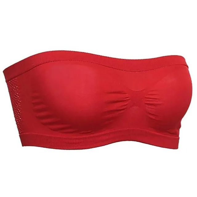 Women's single color fitness bra without strap Red