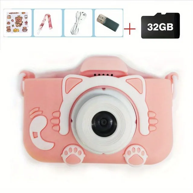 Child digital camera for children - mini camera with video, 32GB card SD free, perfect gift for boys and girls