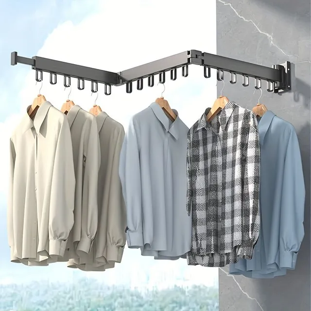 Practical and economical wall dryer for laundry - Degradable and foldable shelf for comfortable drying of laundry in the air