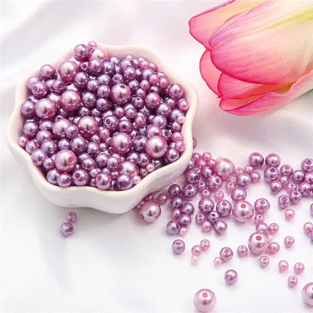 150pcs/Packaging Mix Sizes 3/4/5/6/8mm Beads With Hole Colorful Pearls Round acrylic Imitation Pearl DIY For Jewelry &amp; Handmade Work