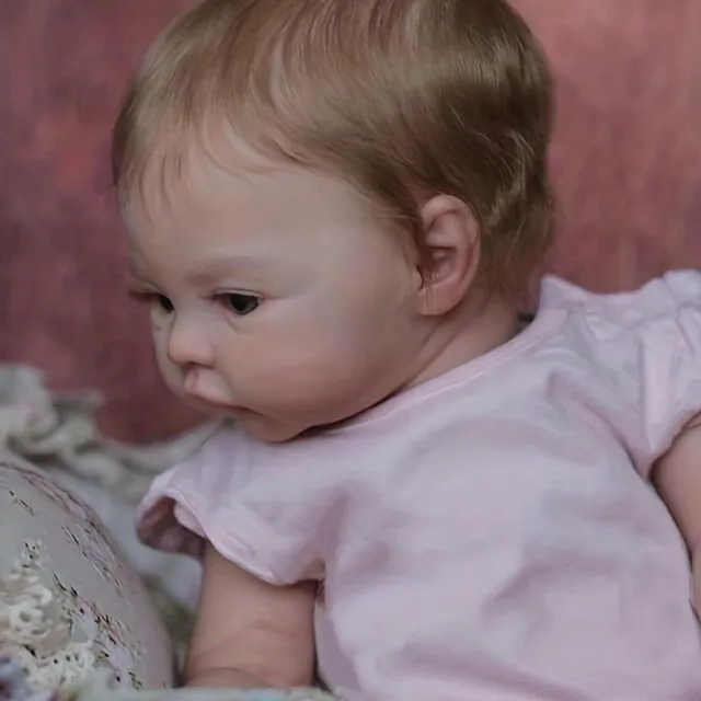 Novonarozená holčička Reborn panenka Meadow - měkké mazlivé tělo, realistická pokožka se žilkami, umělecká panenka