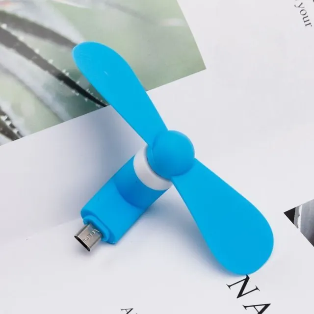 Praktický mini větráček s mikro USB koncovkou pro zapojení do mobilního telefonu - více barev
