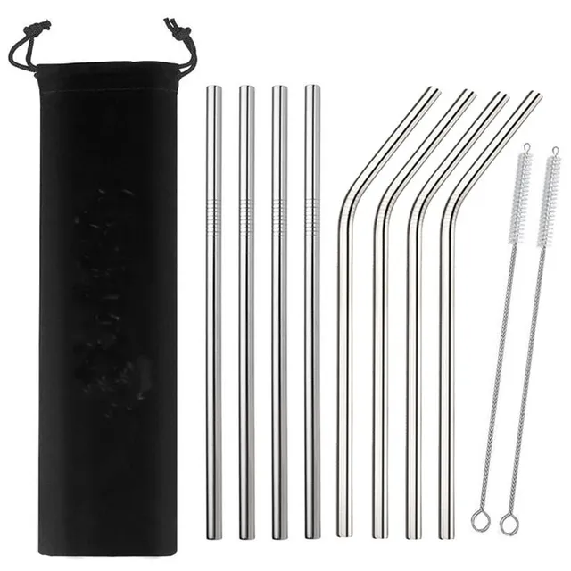 Set of 8 stainless steel straws Medina