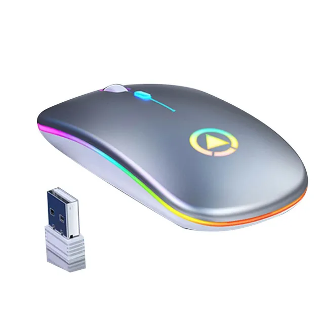 Dobíjateľná bezdrôtová myš s LED podsvietením