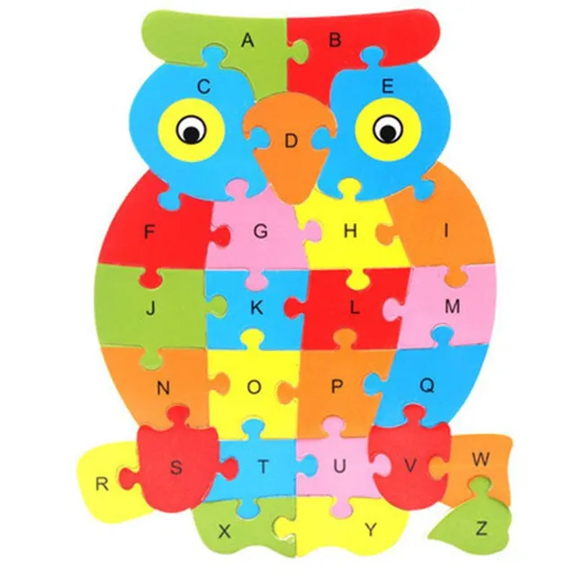 Wooden puzzle with letters 26 pieces