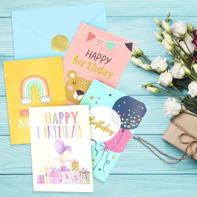 100pcs, Wishes, Envelopes, Self-adhesive Stickers, Unique Goldsmiths Birthday Wishes With Envelopes and Stickers, Creative Small Gift Festive Supplements, Wishing Birthday Needs for Celebrations Birthday, Needs for Decorating Parties and Celebrations to t