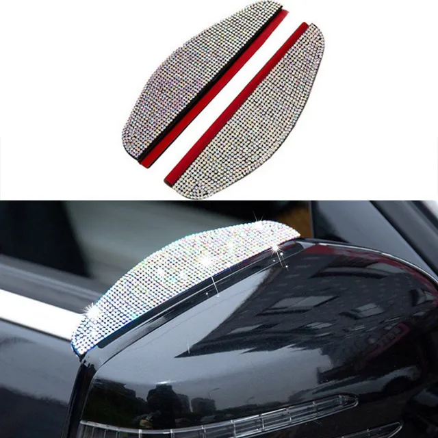 Eddy luxury rain shade with rhinestones for rear-view mirrors