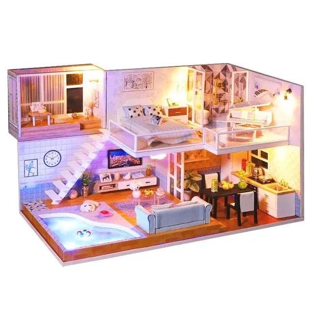 Dollhouse with LED lighting