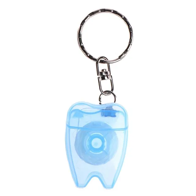 Practical keyring in the shape of a tooth with dental floss - several colour variants Jalil