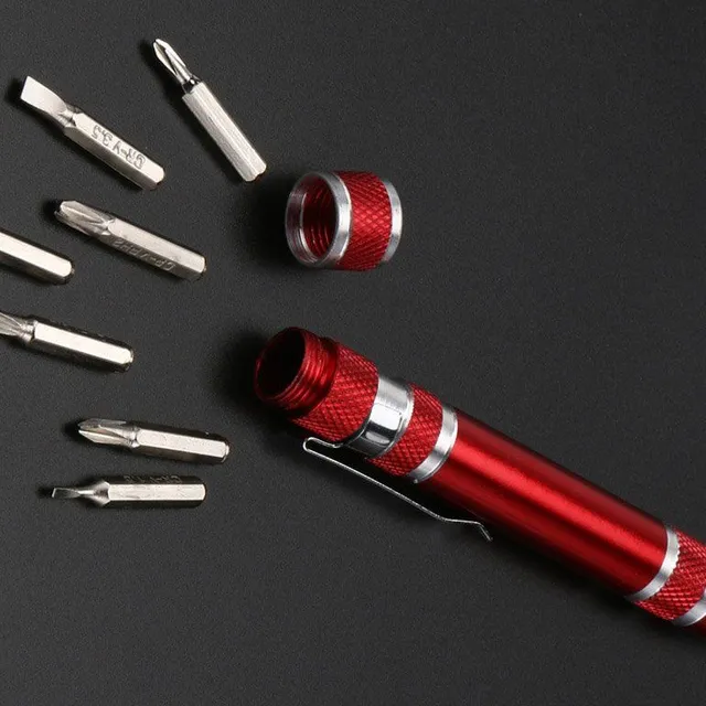 7 exchange bits pen-shaped screwdriver
