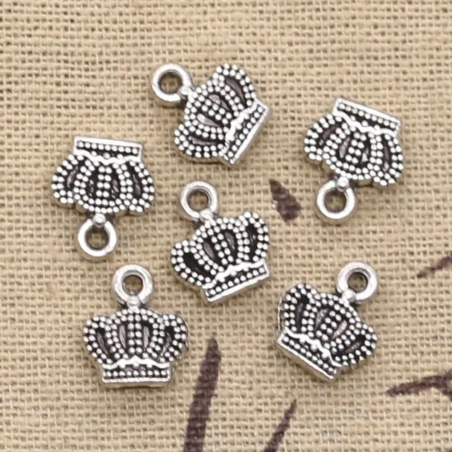 30 pcs pendants Beautiful crown 11x8mm in antiquarian silver color for jewellery production