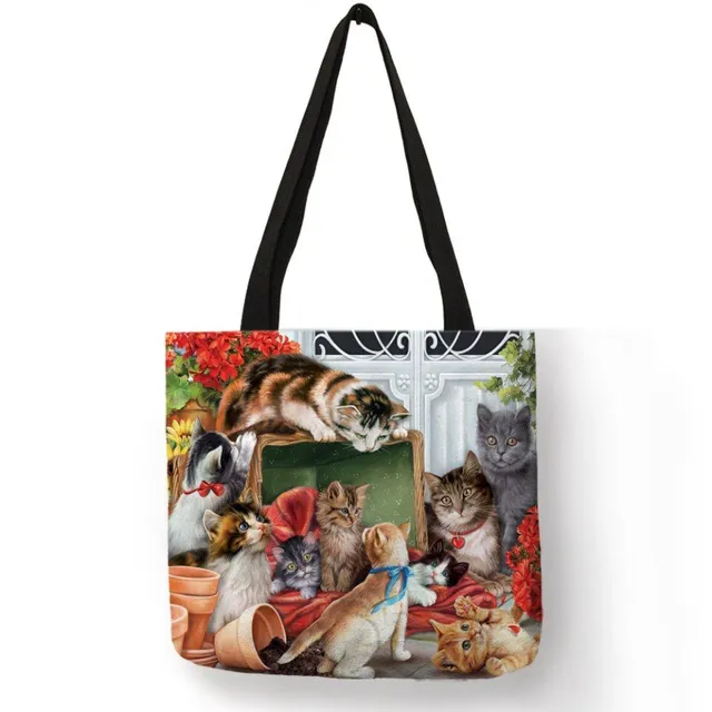 Women's shopping canvas bag with print Anime - on the shoulder