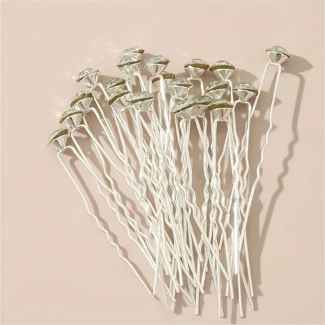 Original hair clips with shiny stones - U-sponsors and transparent stones for brides, wedding bouquets and styling accessories