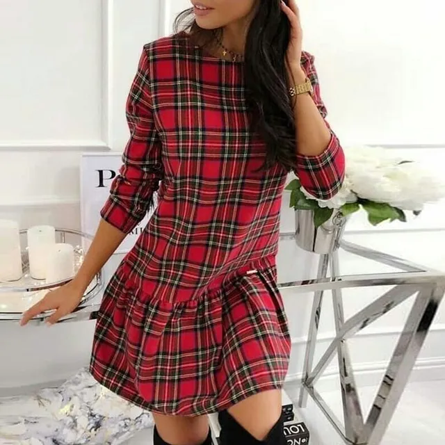 Robe-chemise tendance à manches 3/4 pour femme