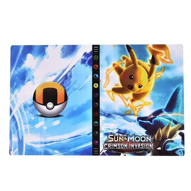 Herný kartový album s mnohými motívmi Pokémonov