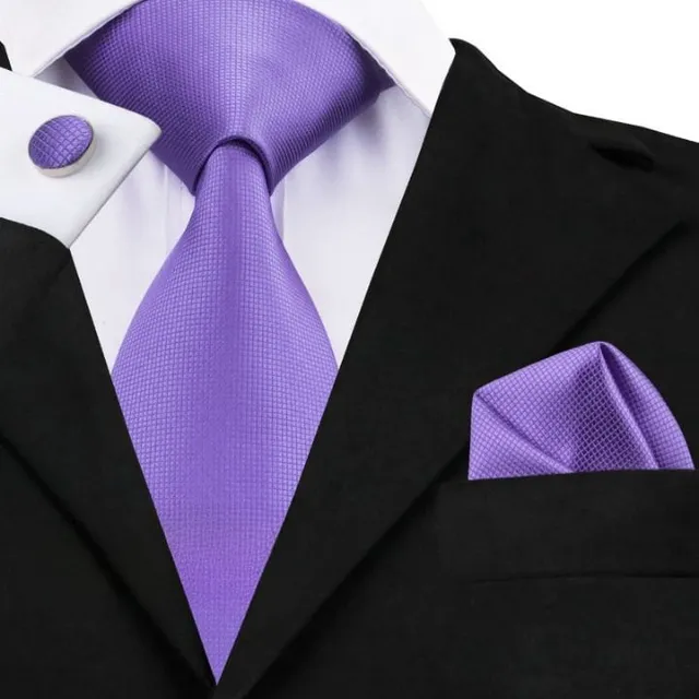 Set business de lux pentru bărbați | Cravată, Batistă, Butoni