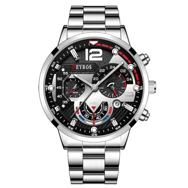 Men's Fashion Watch - Luxury stainless steel quartz wristwatch Calendar Luminist Clock