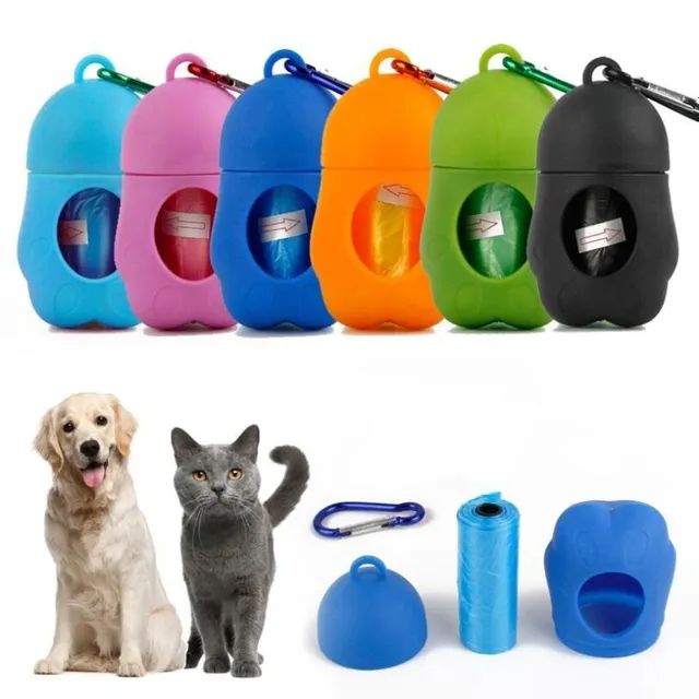 Dog excrement bag case in the shape of a paw