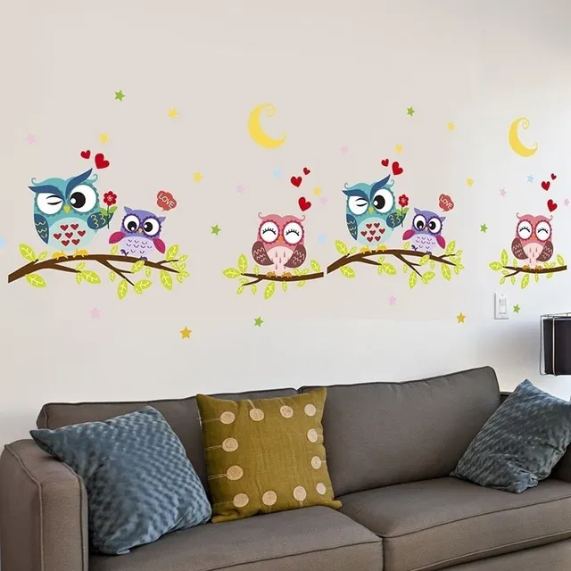 Cute stickers on the wall of Owl