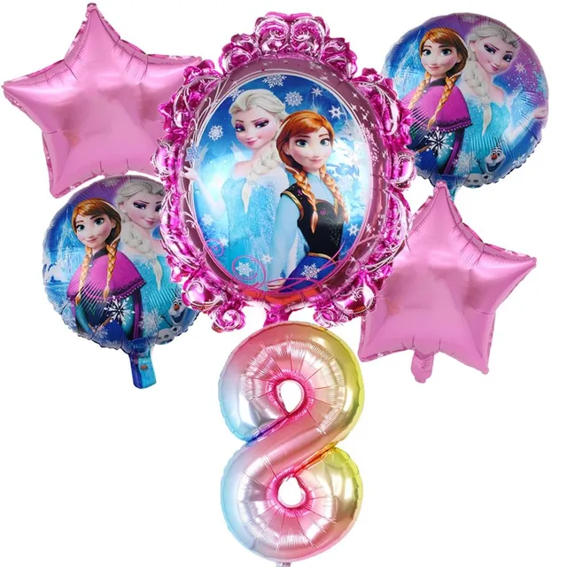 Detská ružová sada nafukovacích čísel Elsa