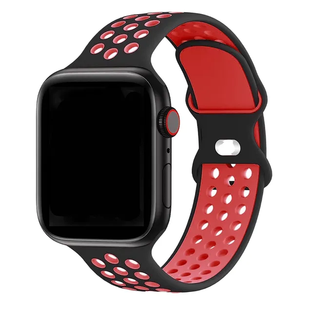 Bracelet en silicone pour Apple Watch 42 mm / 44 mm / 45 mm - noir Raleigh