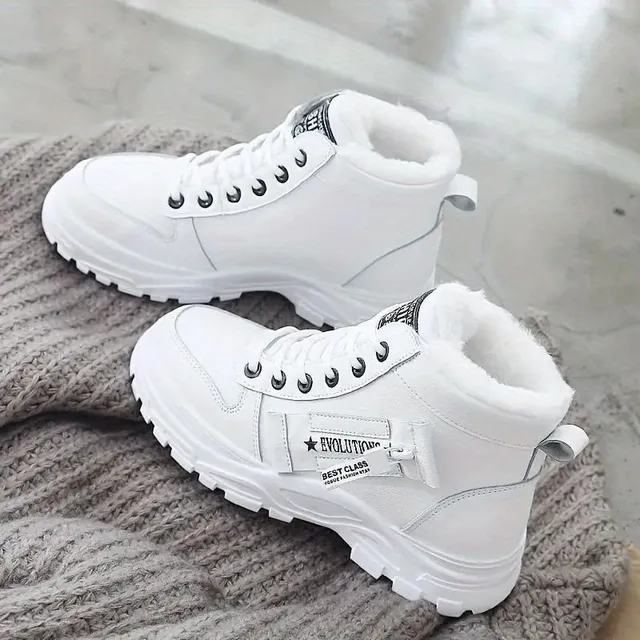 Women's Ankle Winter Warm Plush Lace-up Outdoor Boots