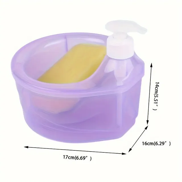 Dish dispenser with integrated sponge holder - durable plastic