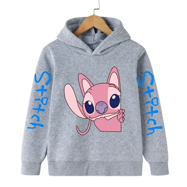 Dětská mikina s kapucí a roztomilým potiskem Stitch