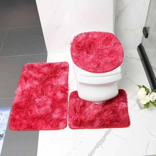 Hairy toilet mat set 3 pcs