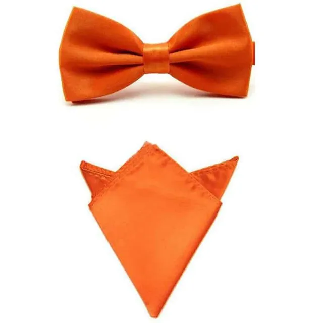 Men's luxury set | Bow tie, Handkerchief orange