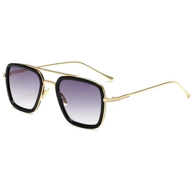 Unisex Iron Men style glasses c4gold-grad-grey