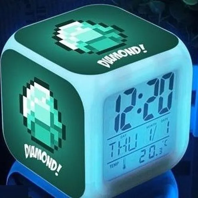 Budzik Minecraft z zegarem cyfrowym z wyświetlaczem LED