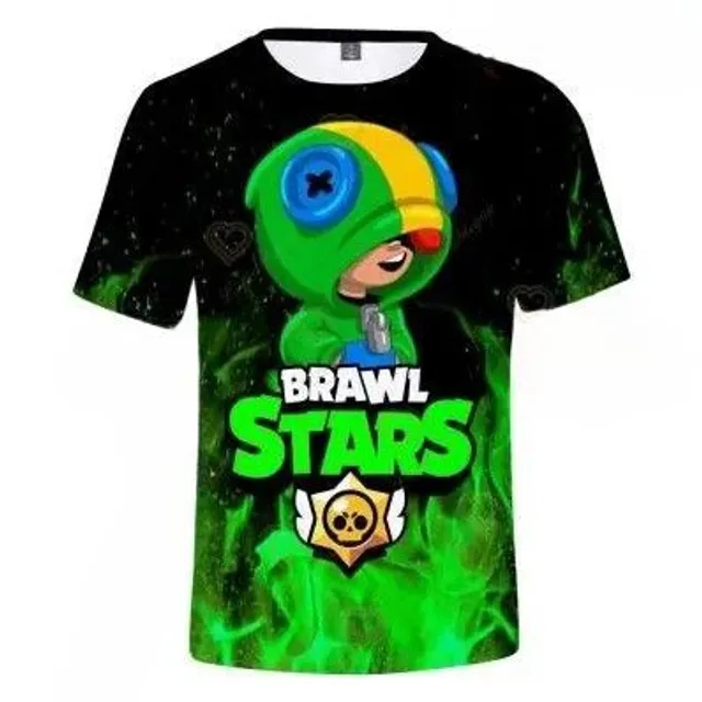 Kids short sleeve shirt with prints of popular Brawl Stars characters