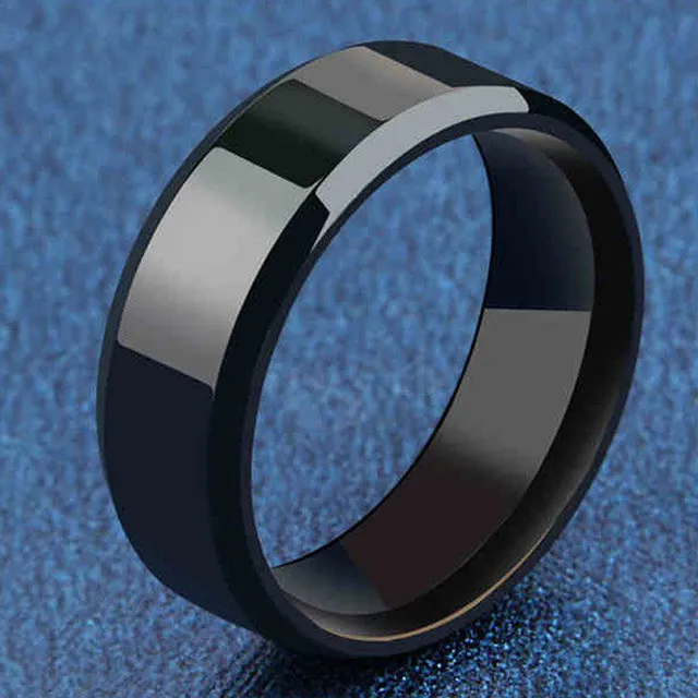 Titanium steel ring - black, gold, silver