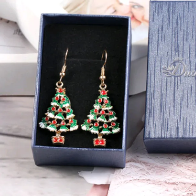 Christmas Tree Shaped Ear Stud Party Banquet Gift