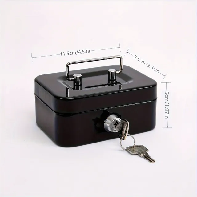 Safe Cashier On Money With Code: Resistant Metal Box With Storage Space